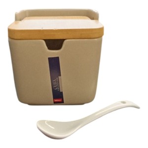 SALEIRO DE CERÂMICA C/COLHER 300ML