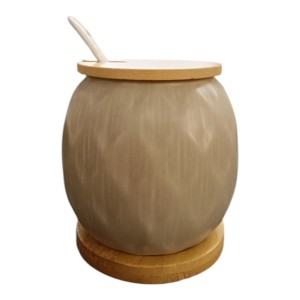 AÇUCAREIRO DE CERÂMICA C/COLHER 360ML