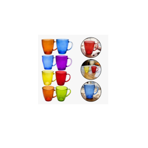 CANECA VIDRO 360ML CONICA COLOR