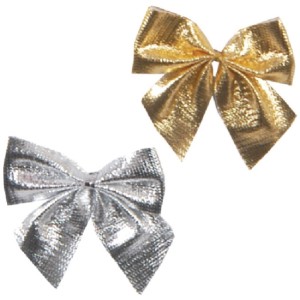 ENFEITE LAÇO DOURADO/PRATA 12 PEÇAS - 5CM