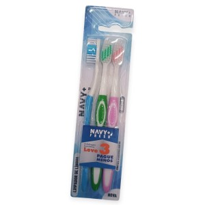 ESCOVA DENTE ADULTO KIT 3PC MEDIA = N+4068