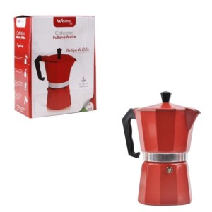 CAFETEIRA ITALIANA VERMELHA MOKA - 6 XÍCARAS