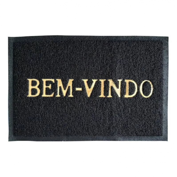 TAPETE CABELINHO BEM-VINDO C/BORDA PVC 58x38CM