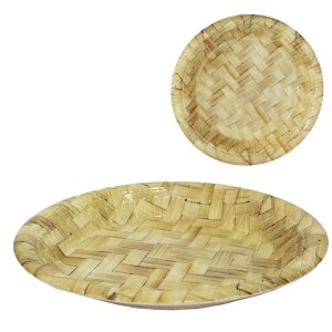 BANDEJA PLÁSTICA REDONDA DECORADA 26CM