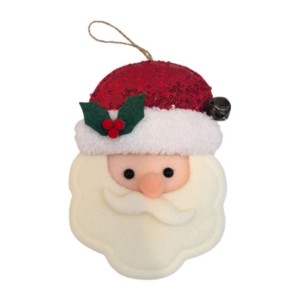 ENFEITE ROSTO PAPAI NOEL C/GUIZO 11x17CM