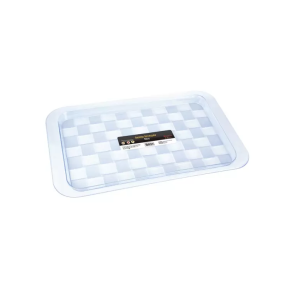 BANDEJA RETAGLR CRISTAL QUADRICULADA (25X38)CM